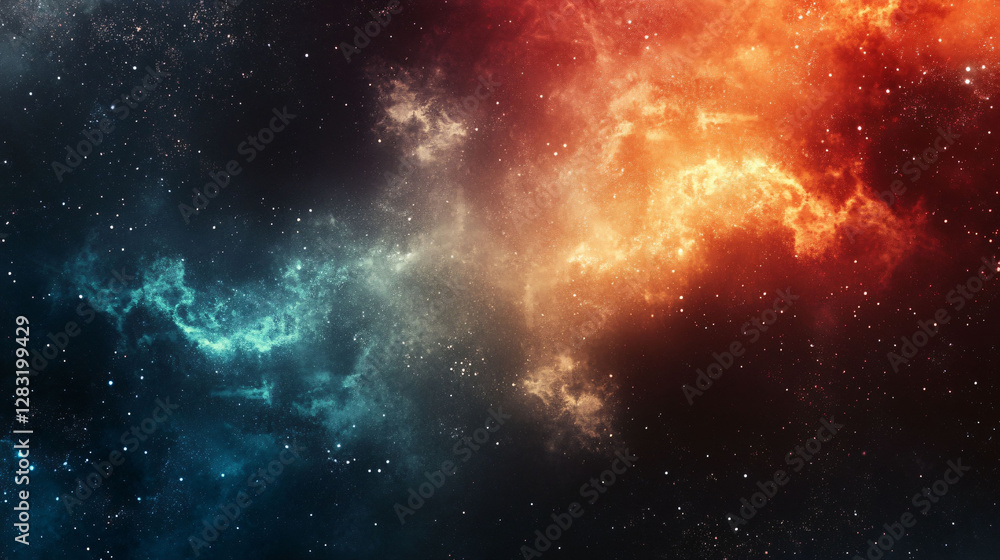 Obraz premium Beautiful vibrant nebulae with stars and colorful celestial formations