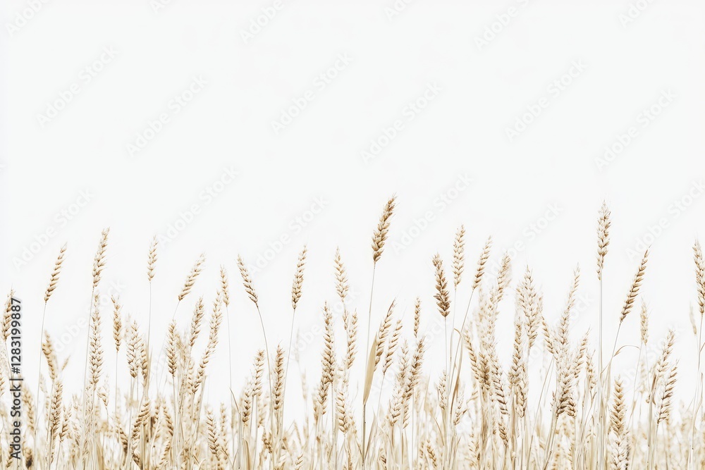 Fototapeta premium Isolated wheat field border, soft light