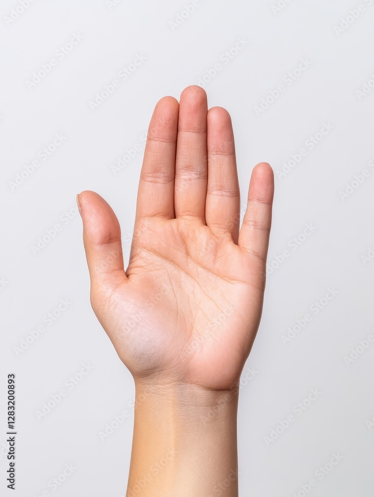 An isolated hand displayed against a clean white background for emphasis on gesture or action An isolated hand displayed against a clean white background for emphasis on gesture or action