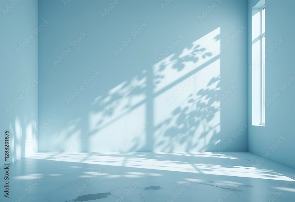 Obraz premium Minimalist interior with shadow patterns for design inspiration background