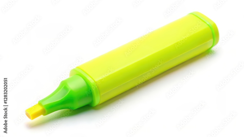Lime Green Highlighter Marker on White Background Lime Green Highlighter Marker on White Background