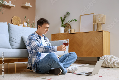 Young man having online dat...