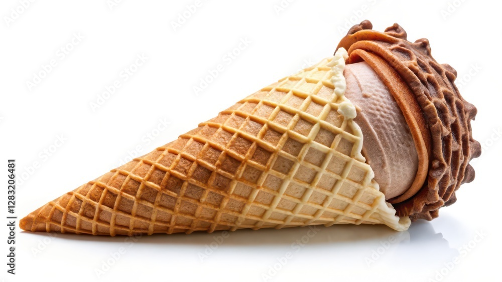 Obraz premium Ice Cream Cone on White Background