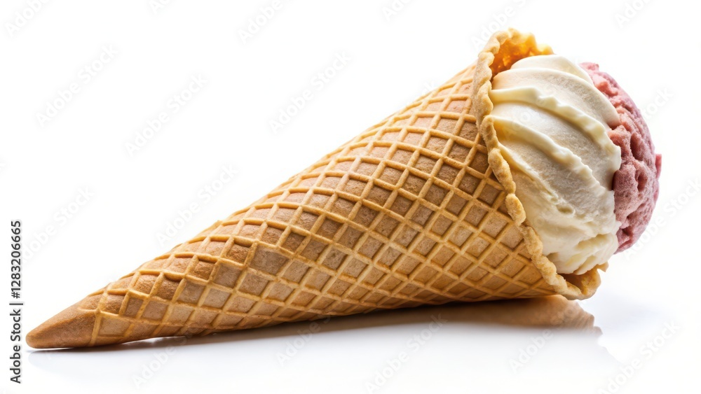 Ice Cream Cone on White Background