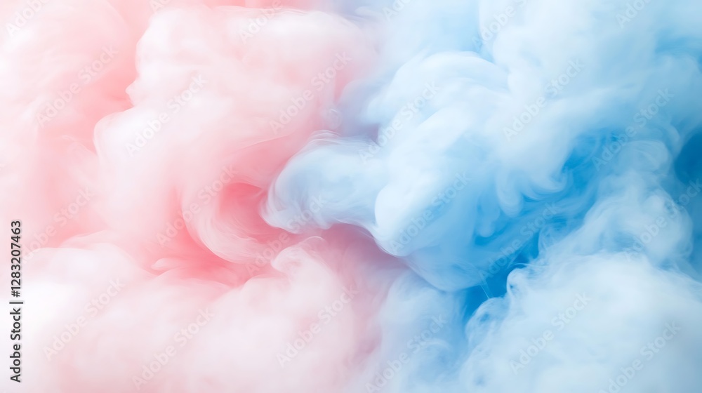 Abstract pastel pink and blue smoke swirls. Abstract pastel pink and blue smoke swirls.