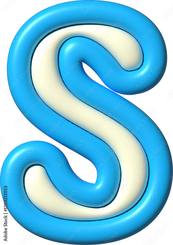 Naklejka premium 3D Ransom Letter S