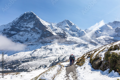 View of Eiger and Monch from Kleine Scheidegg, Swiss Alps