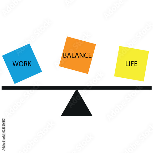 Work life balance concept; employee compare between job and family