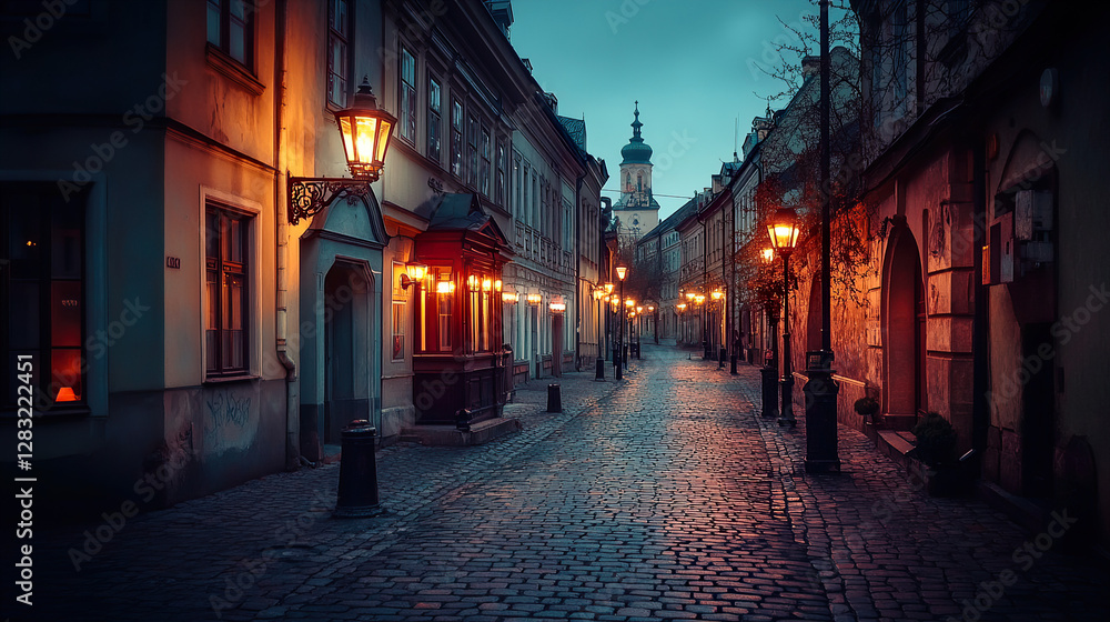 Charming Cobblestone Street Scene
Charming Cobblestone Street Scene