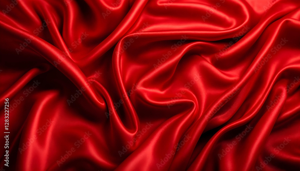 Obraz premium red silk wave background beauty cosmetics sale