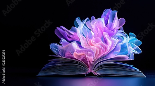 Wallpaper Mural  A flower-shaped bookmark marks an open book on a dark background Torontodigital.ca