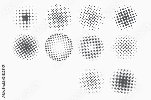 Round Circle Twist halftone screen dot Random Background Vector Print
