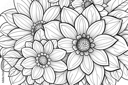 Wallpaper Mural Black and white flowers. Ideal for elegant and modern designs Torontodigital.ca