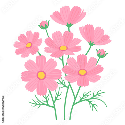 Cute cosmos flower clipart