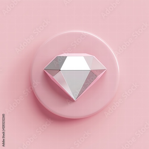 Shimmering Diamond: a flawless, multifaceted diamond rests elegantly on a pastel pink circular base. This piece showcases pure elegance and refined aestheticism Free Download Shimmering Diamond: a flawless, multifaceted diamond rests elegantly on a pastel pink circular base. This piece showcases pure elegance and refined aestheticism - GFXLoad