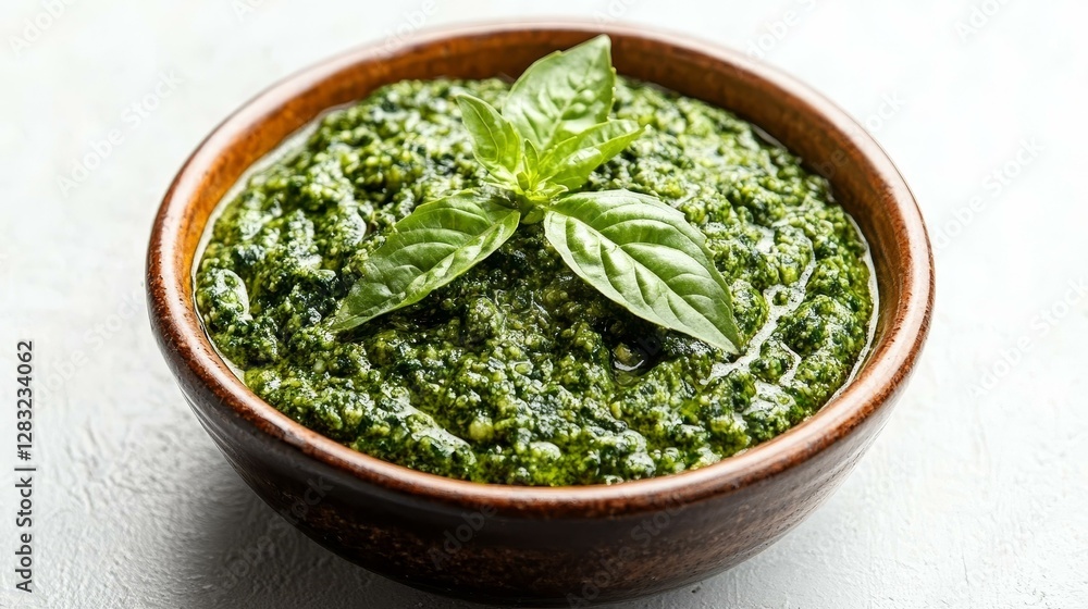 Close up of Pesto Sauce in a Bowl Close up of Pesto Sauce in a Bowl