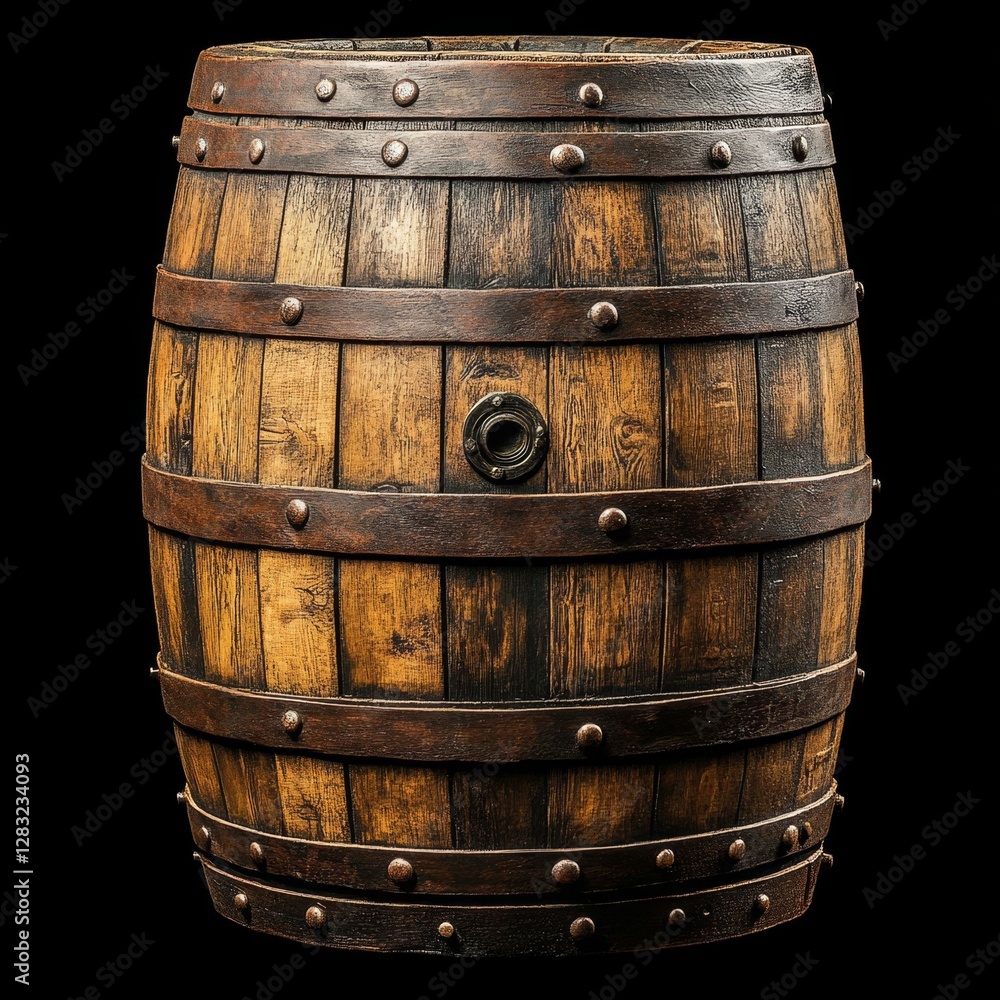 Fototapeta premium Vintage Wooden Barrel Studio Shot