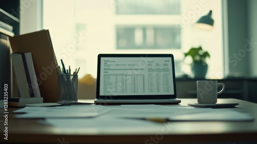 Wallpaper Mural Government spending review in a modern, minimalist office. Featuring fiscal planning and financial transparency Torontodigital.ca