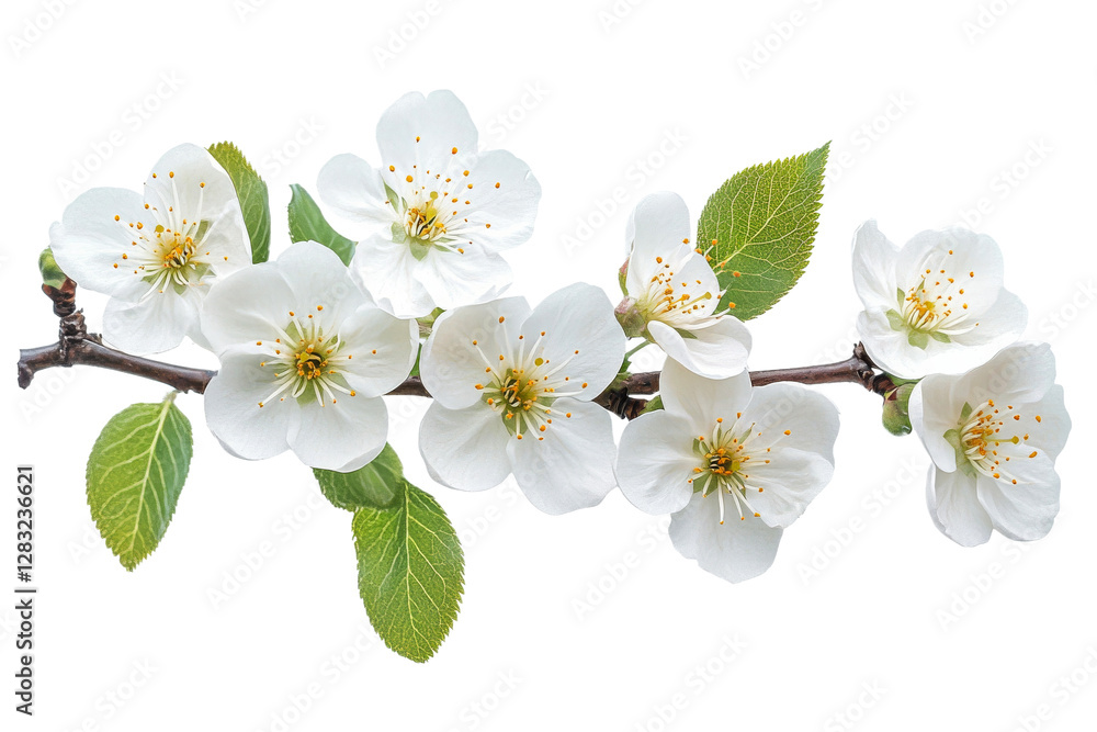 Obraz premium Beautiful white cherry blossoms on a branch