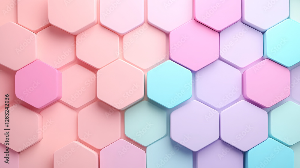 refreshing summer themed design showcasing mix of pastel hexagonal shapes in pink, blue, and purple colors, creating vibrant and playful atmosphere refreshing summer themed design showcasing mix of pastel hexagonal shapes in pink, blue, and purple colors, creating vibrant and playful atmosphere