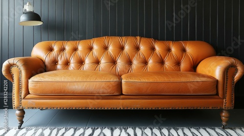 Wallpaper Mural Classic Chesterfield Leather Sofa in a Modern Setting Torontodigital.ca