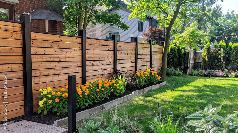 custom made wallpaper toronto digitalModern Horizontal Wooden Fence
