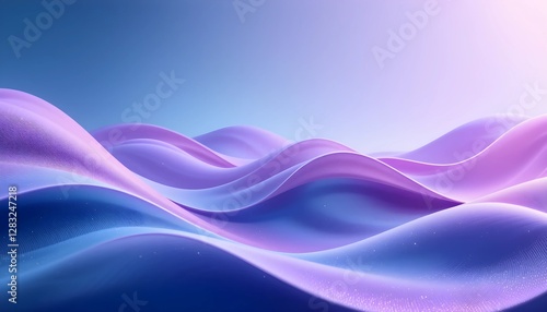 "Smooth Flowing Blue and Purple Waves with Glossy Finish"