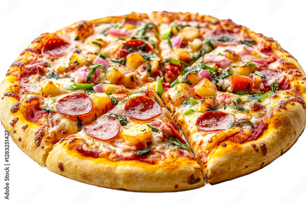 Pepperoni and pineapple pizza Pepperoni and pineapple pizza