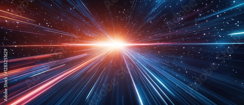 abstract neon light background, empty space scene, spotlight, dark night, virtual reality, cyber futuristic sci-fi backdrop