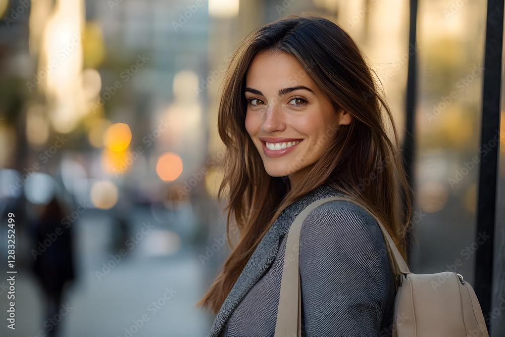 Obraz premium young woman walking on the street
