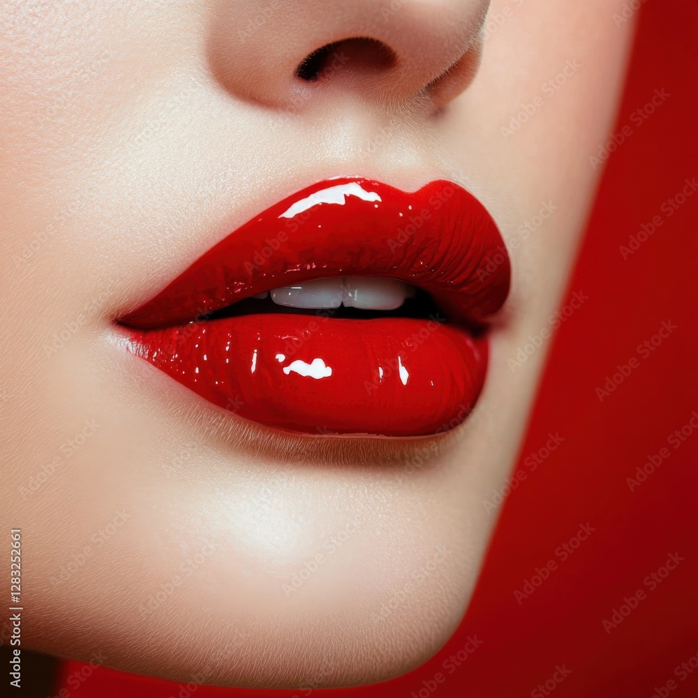 Obraz premium lips+close-up+with+lipstick+application --profile kwdsy9w --v 6.1 Job ID: dc194f08-12a3-4da7-a0f1-2a1093cba561