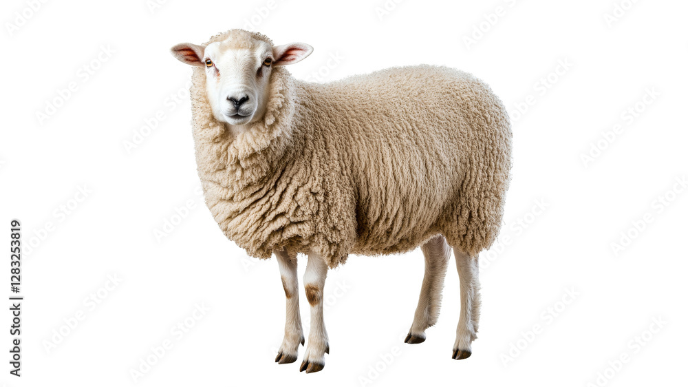 Sheep standing calmly in a bright setting Sheep standing calmly in a bright setting