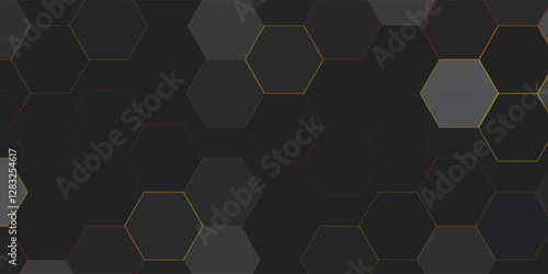 Modern hexagonal abstract metal background with light abstract modern