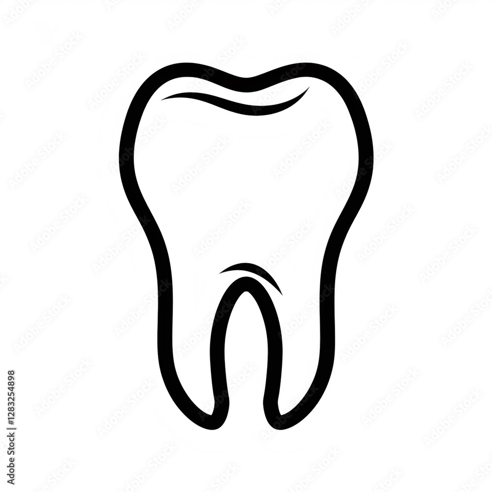 Simple black and white drawing of a healthy tooth, ideal for dental and healthcare related designs Simple black and white drawing of a healthy tooth, ideal for dental and healthcare related designs