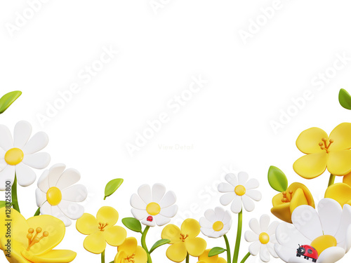 Fotografie rape seed flower 3D event banner template