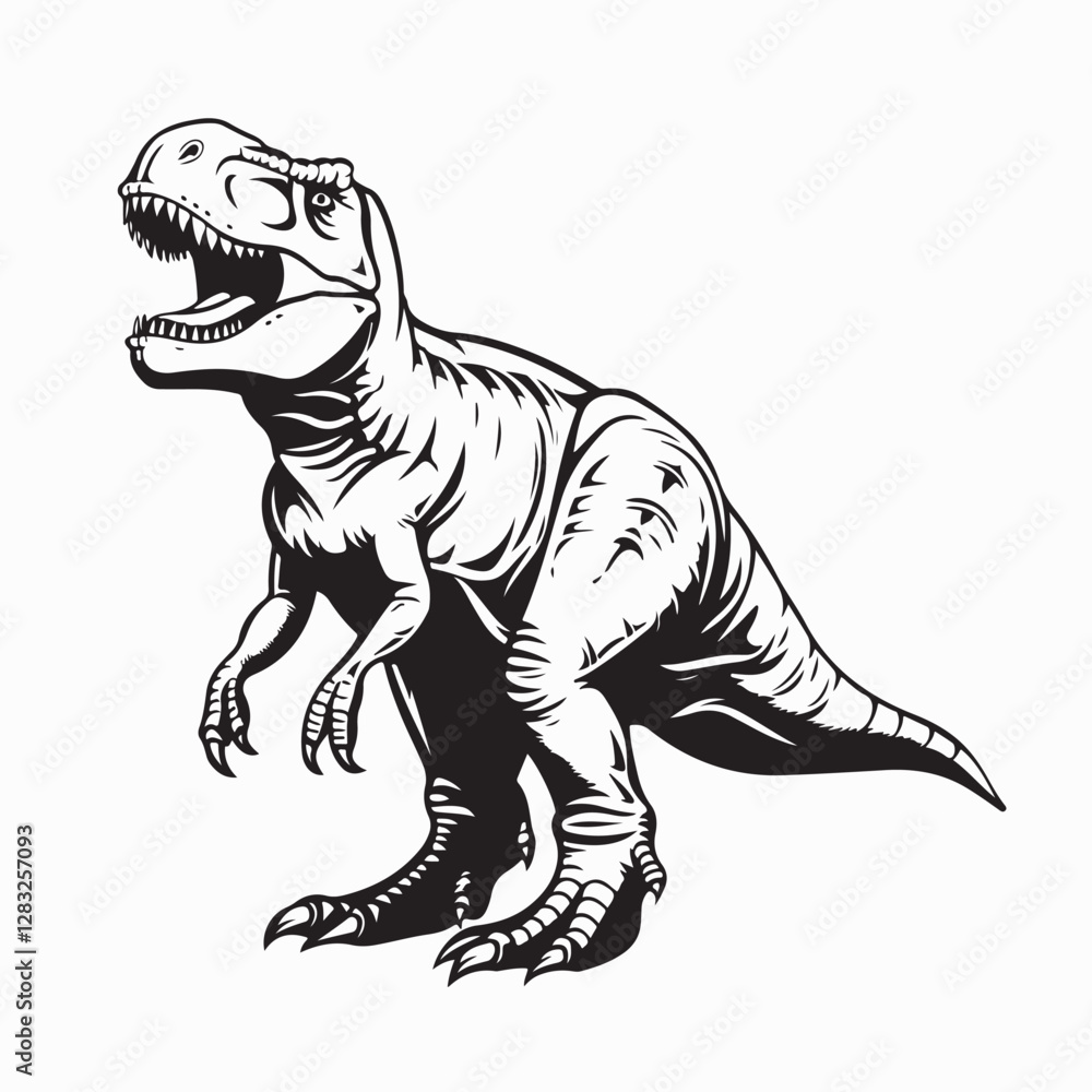Tyrannosaurus Rex Vector. Black and white Tyrannosaurus Rex Vector. Tyrannosaurus Rex Vector. Black and white Tyrannosaurus Rex Vector.