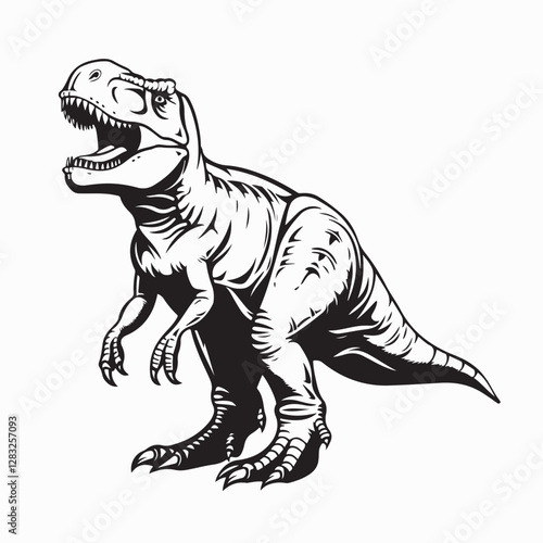 Tyrannosaurus Rex Vector. Black and white Tyrannosaurus Rex Vector.