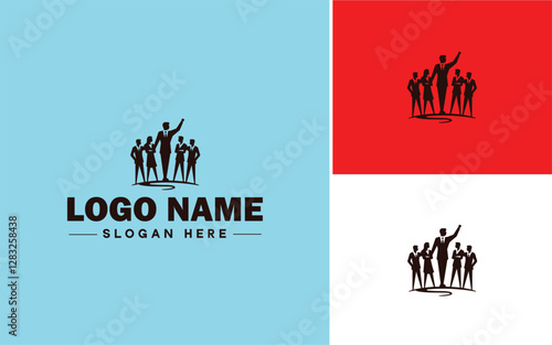 Leadership Coaching icon Executive coaching Management mentoring Leadership development flat logo sign symbol editable vector