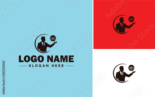 Leadership Coaching icon Executive coaching Management mentoring Leadership development flat logo sign symbol editable vector