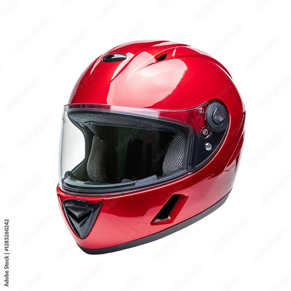 Realistic Red colour helmet on transparent background Realistic Red colour helmet on transparent background