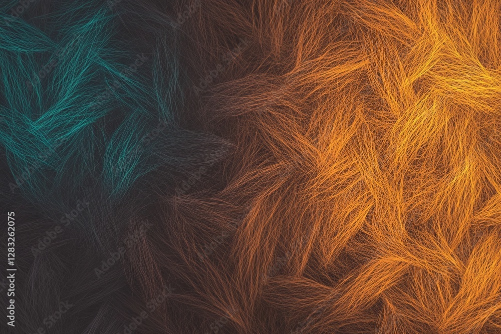 Obraz premium A vibrant abstract pattern featuring a mix of teal and orange hues, creating a dynamic visual texture.