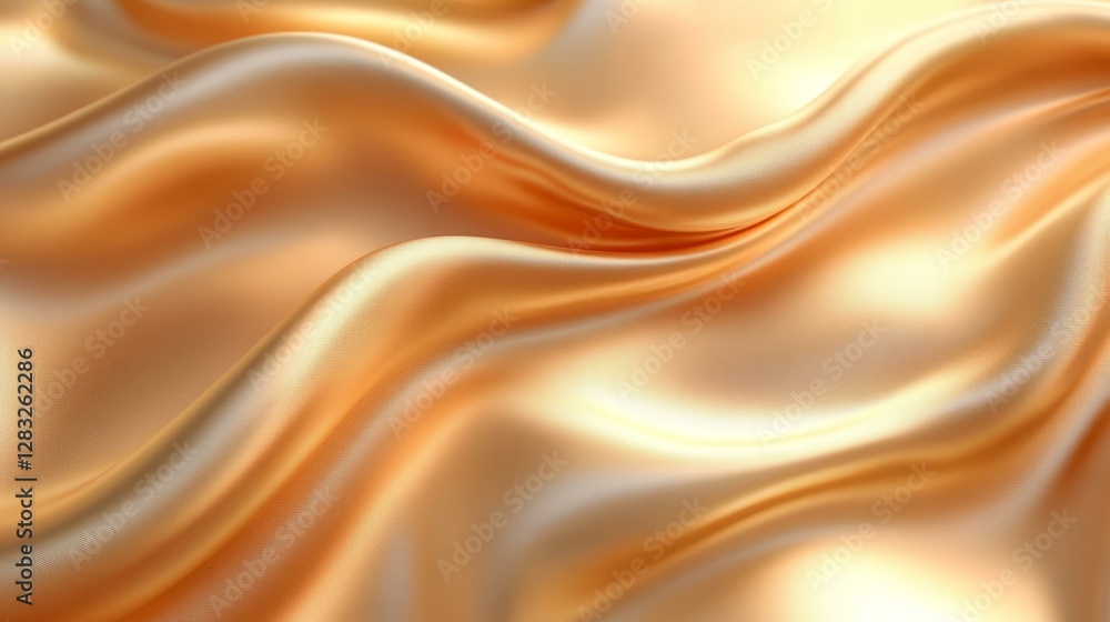 Fototapeta premium Golden Satin Fabric Texture Close Up