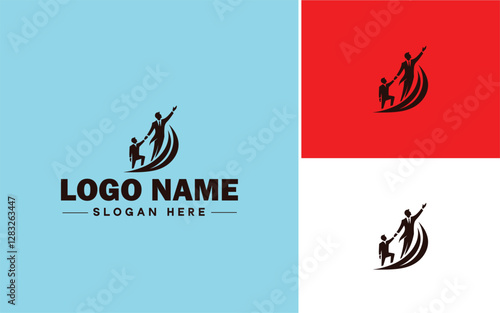 Leadership Coaching icon Executive coaching Management mentoring Leadership development flat logo sign symbol editable vector