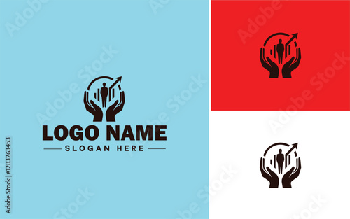 Leadership Coaching icon Executive coaching Management mentoring Leadership development flat logo sign symbol editable vector