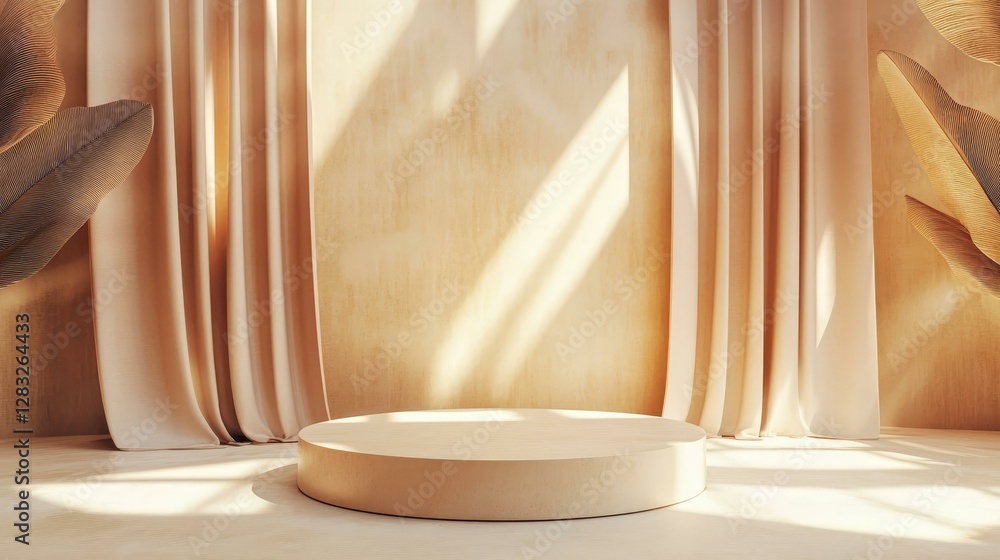 Beige Minimalist Product Display Podium Beige Minimalist Product Display Podium