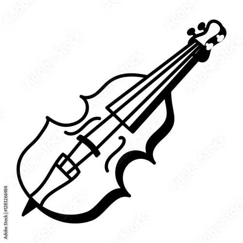 A hand drawn icon of double bass 
