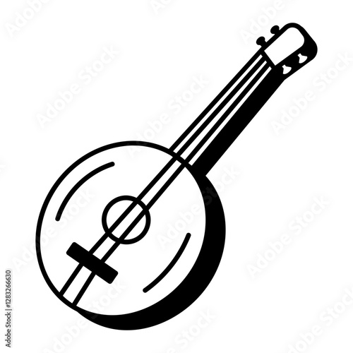 A hand drawn icon of banjo 
