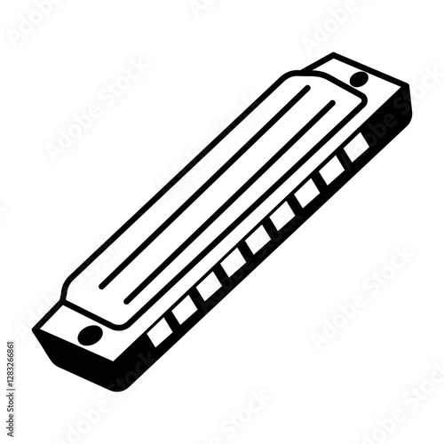 Harmonica icon in and drawn style 

