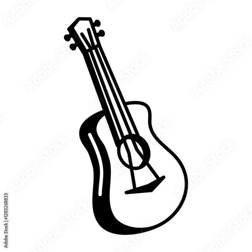 Guitar music icon in hand drawn style 
