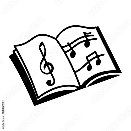 A hand drawn icon of lyrics book 
